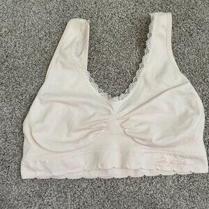 Marilyn Monroe White/Light Pink Laced Bralette- Women's XS